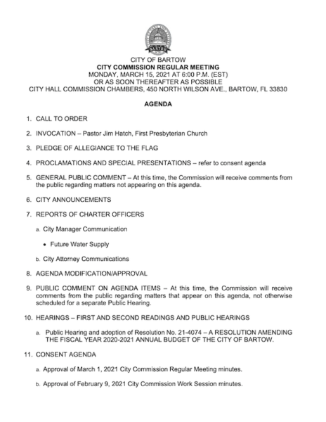 3/15 City Commission Agenda pg 1